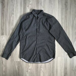 Theory Gray Shirt Button Front Long Sleeve Collared Mens Medium